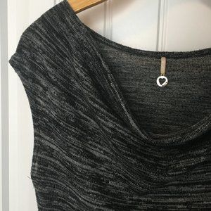 Robin K Heather Gray Cozy Short Sleeve Sweater